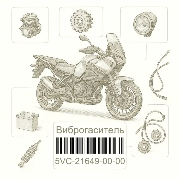 5VC-21649-00-00 Виброгаситель, Yamaha Номер детали 5VC-21649-00-00, 5VC216490000, 5VC-21649-00, 5VC2164900, 5VC 21649 00