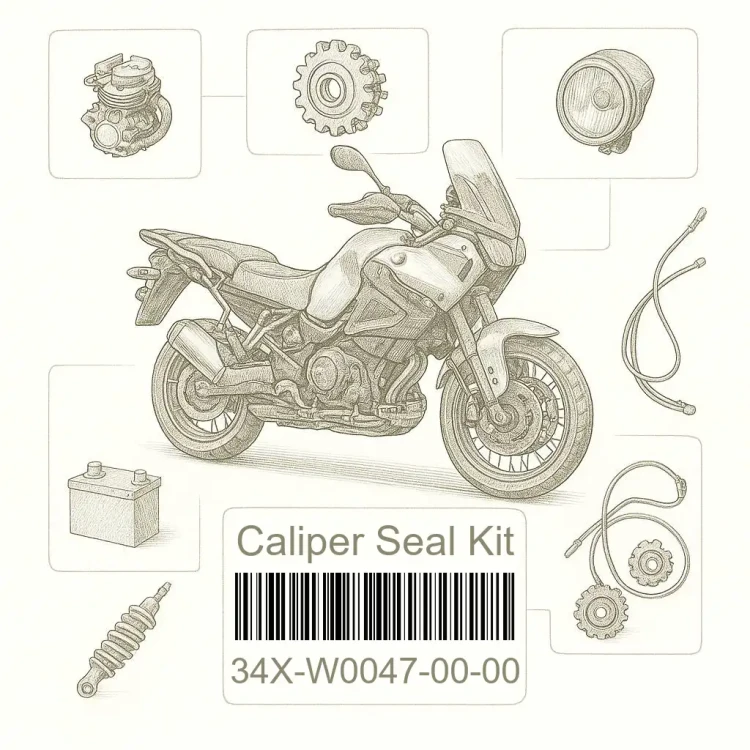 34X-W0047-00-00 Caliper Seal Kit, Yamaha Номер детали 34X-W0047-00-00, 34XW00470000, 34X-W0047-00, 34XW004700, 34X W0047 00