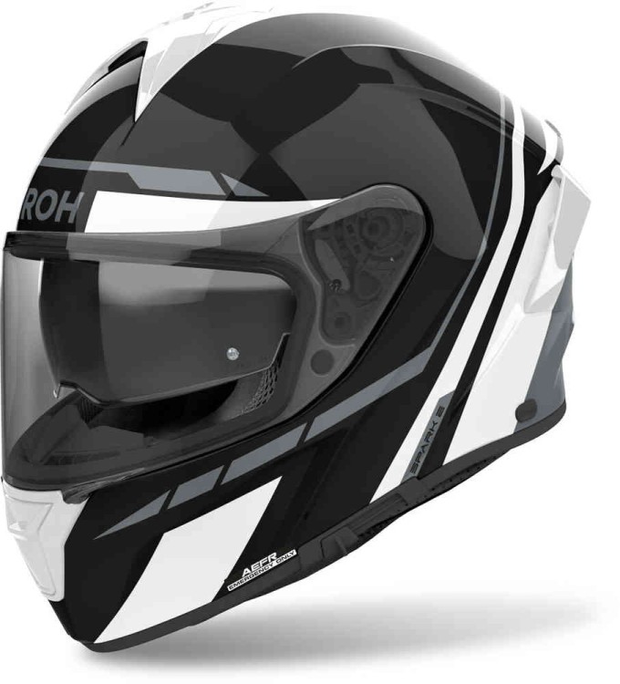Мотошлем интеграл Airoh Spark 2 Spinner Черный/Белый SP2S38S