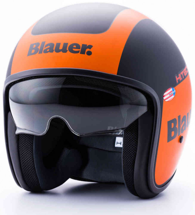 Мотошлем открытый Blauer Pilot 1.1 G Graphic Черный матовый/Оранжевый 12CBKHU01007-HS0016-H96-XS