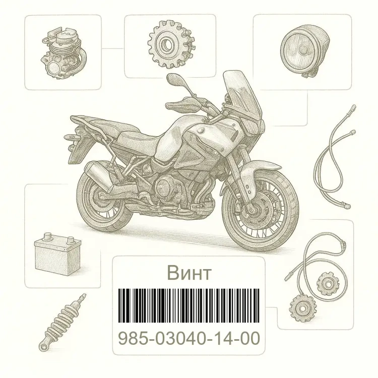 985-03040-14-00 Винт, Yamaha Номер детали 985-03040-14-00, 985030401400, 985-03040-14, 9850304014, 985 03040 14