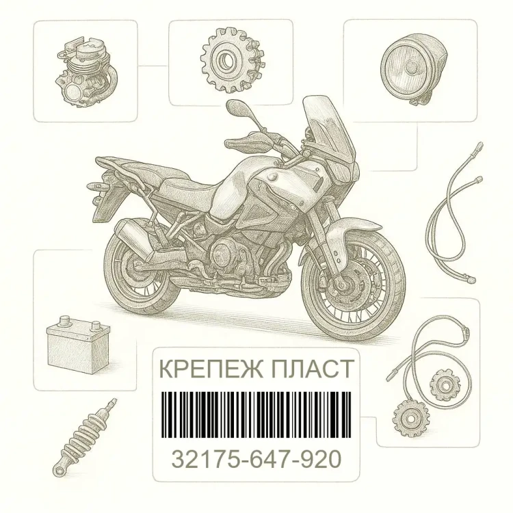 32175-647-920 КРЕПЕЖ ПЛАСТ, КЛИПСА, Honda Номер детали 32175-647-920, 32175647920