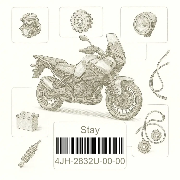4JH-2832U-00-00 Stay, Side 1, Yamaha Номер детали 4JH-2832U-00-00, 4JH2832U0000, 4JH-2832U-00, 4JH2832U00, 4JH 2832U 00