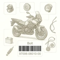 97006-06010-00 Bolt, Yamaha Номер детали 97006-06010-00, 970060601000, 97006-06010, 9700606010, 97006 06010