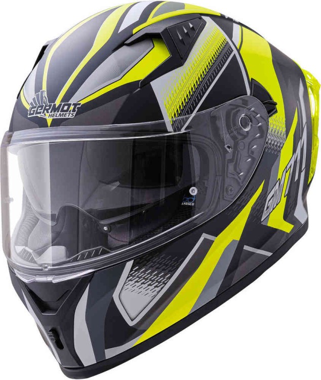 Мотошлем интеграл Germot GM 711 Dekor Черный матовый/Желтый GM00071125-XS
