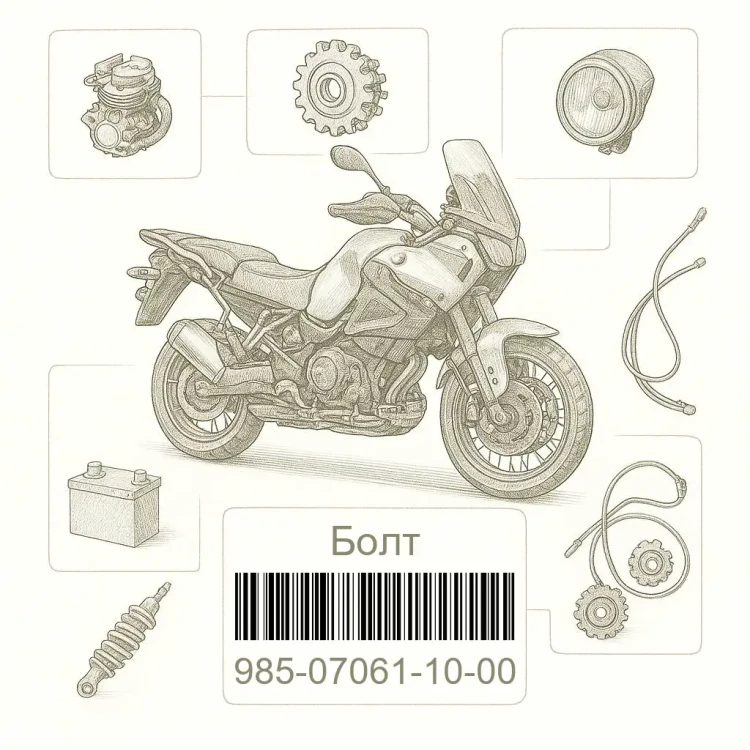 985-07061-10-00 Болт, Yamaha Номер детали 985-07061-10-00, 985070611000, 985-07061-10, 9850706110, 985 07061 10
