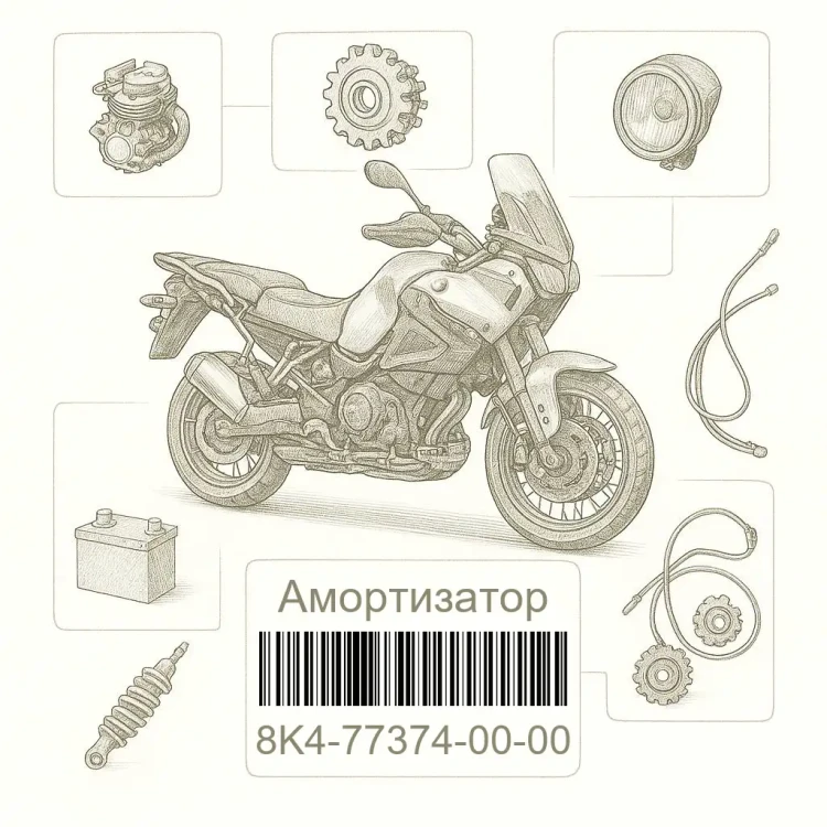 8K4-77374-00-00 Амортизатор, Yamaha Номер детали 8K4-77374-00-00, 8K4773740000, 8K4-77374-00, 8K47737400, 8K4 77374 00