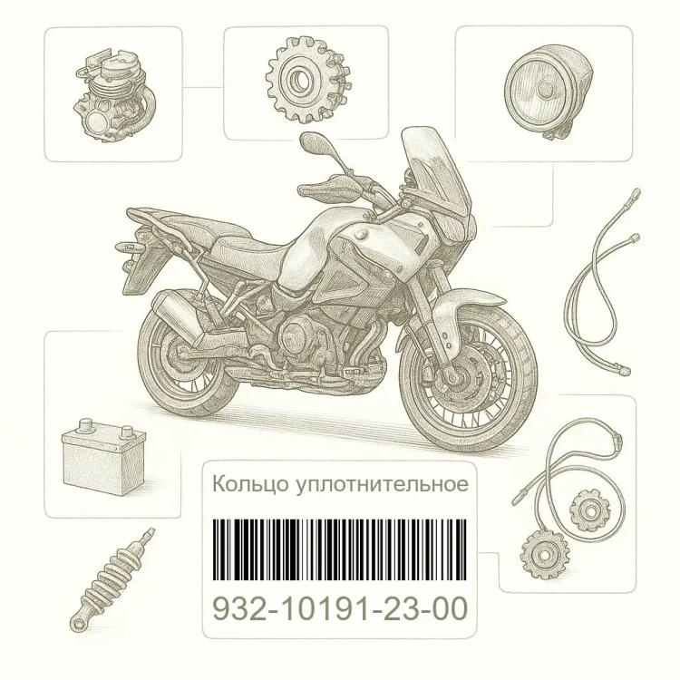 932-10191-23-00 Кольцо уплотнительное, Yamaha Номер детали 932-10191-23-00, 932101912300, 932-10191-23, 9321019123, 932 10191 23