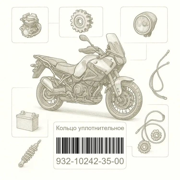 932-10242-35-00 Кольцо уплотнительное, Yamaha Номер детали 932-10242-35-00, 932102423500, 932-10242-35, 9321024235, 932 10242 35