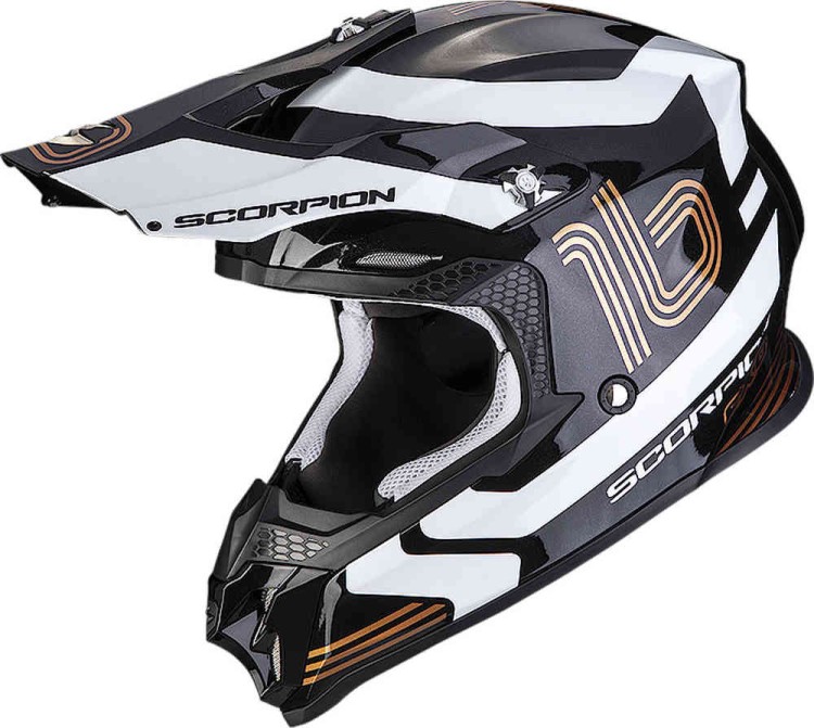 Мотошлем для мотокросса и эндуро Scorpion VX-16 Evo Air Tub Черный/Золотистый 146-377-61-03