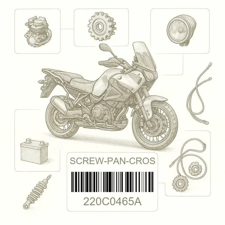 220C0465A SCREW-PAN-CROS, Kawasaki Номер детали 220C0465A