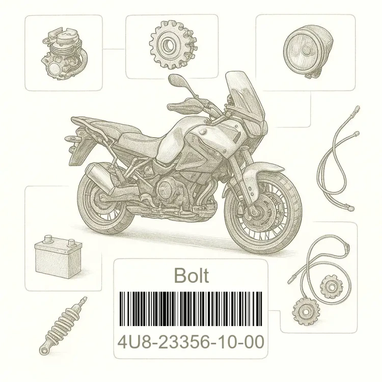 4U8-23356-10-00 Bolt, Yamaha Номер детали 4U8-23356-10-00, 4U8233561000, 4U8-23356-10, 4U82335610, 4U8 23356 10