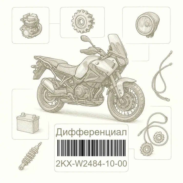 2KX-W2484-10-00 Дифференциал, Yamaha Номер детали 2KX-W2484-10-00, 2KXW24841000, 2KX-W2484-10, 2KXW248410, 2KX W2484 10
