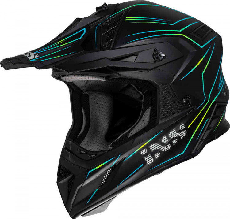 Мотошлем для мотокросса и эндуро IXS iXS189FG 2.0 Черный матовый/Желтый X12809-M35-XS