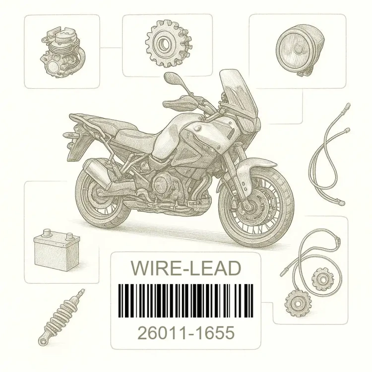 26011-1655 WIRE-LEAD,STARTER MOT, Kawasaki Номер детали 26011-1655, 260111655
