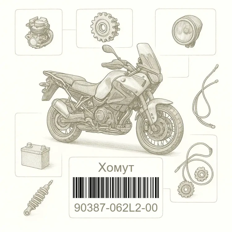 90387-062L2-00 Хомут, Yamaha Номер детали 90387-062L2-00, 90387062L200, 90387-062L2, 90387062L2, 90387 062L2