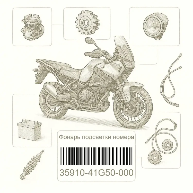 35910-41G50-000 Фонарь подсветки номера, Suzuki Номер детали 35910-41G50-000, 3591041G50000, 35910-41G50, 3591041G50, 35910 41G50