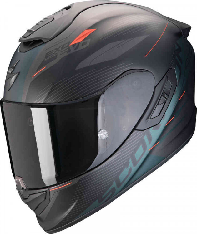 Мотошлем интеграл Scorpion Exo-1400 Evo 2 Air Luma Черный матовый/Зеленый 140-443-128-02