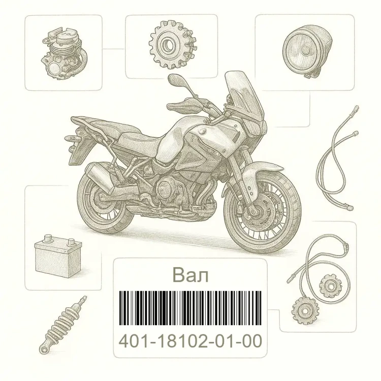 401-18102-01-00 Вал, Yamaha Номер детали 401-18102-01-00, 401181020100, 401-18102-01, 4011810201, 401 18102 01