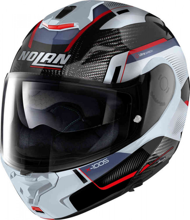 Мотошлем модуляр Nolan X-1005 Ultra Carbon Undercover N-Com Белый/Красный/Синий U150006910435
