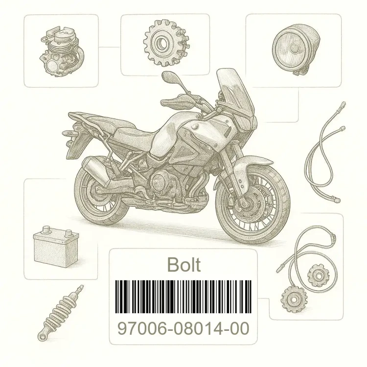 97006-08014-00 Bolt, Yamaha Номер детали 97006-08014-00, 970060801400, 97006-08014, 9700608014, 97006 08014