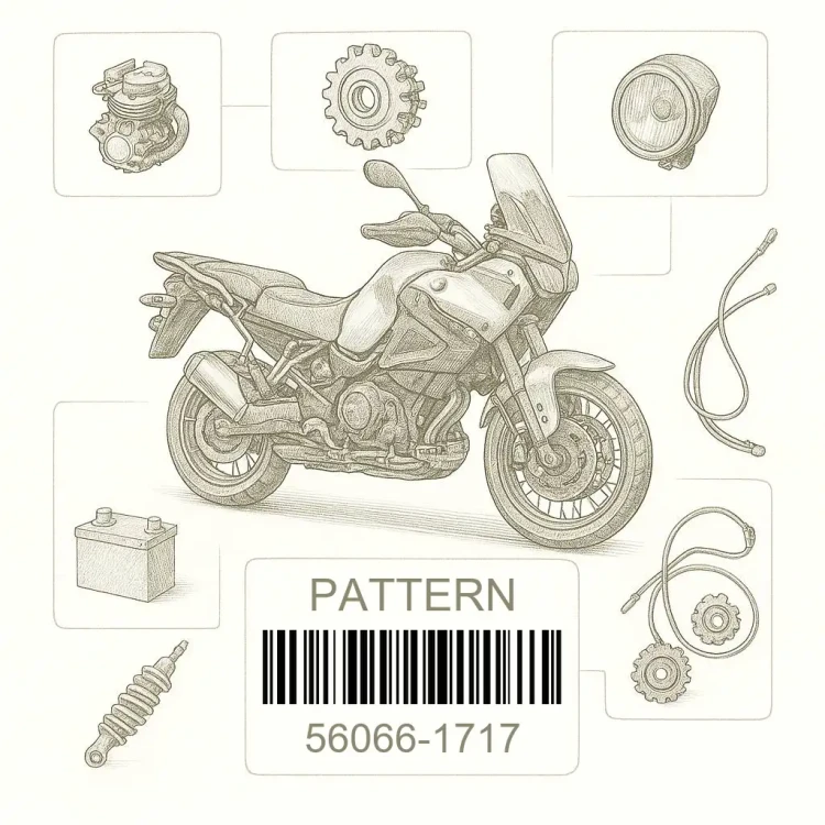 56066-1717 PATTERN,SIDE COVER,RR, Kawasaki Номер детали 56066-1717, 560661717