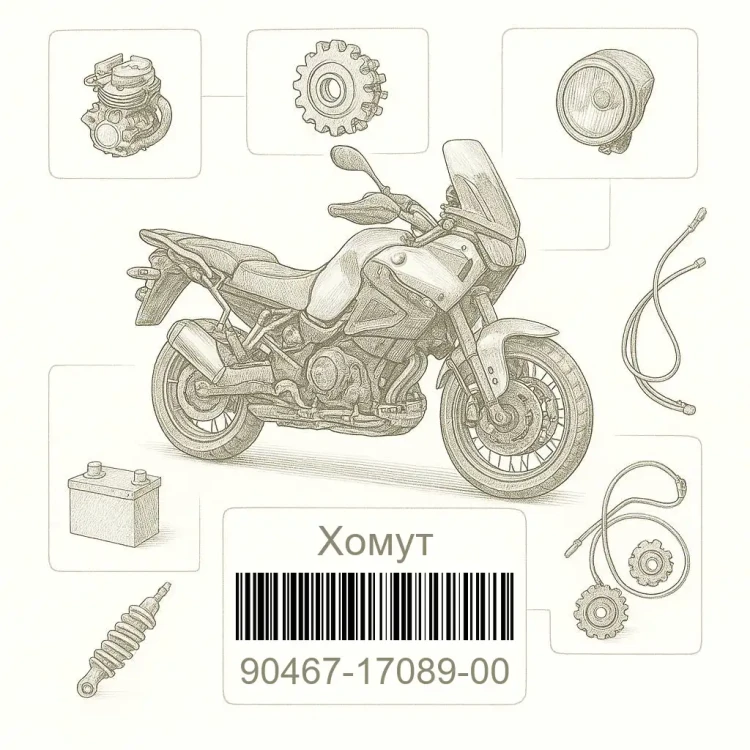 90467-17089-00 Хомут, Yamaha Номер детали 90467-17089-00, 904671708900, 90467-17089, 9046717089, 90467 17089