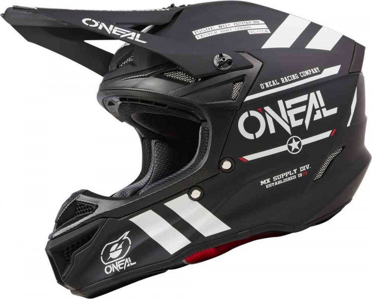 Мотошлем для мотокросса и эндуро Oneal 5SRS Polyacrylite Warhawk Матовый белый/Черный 0628-071