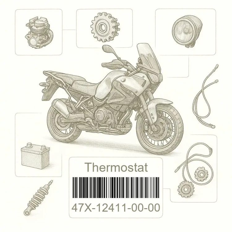 47X-12411-00-00 Thermostat, Yamaha Номер детали 47X-12411-00-00, 47X124110000, 47X-12411-00, 47X1241100, 47X 12411 00