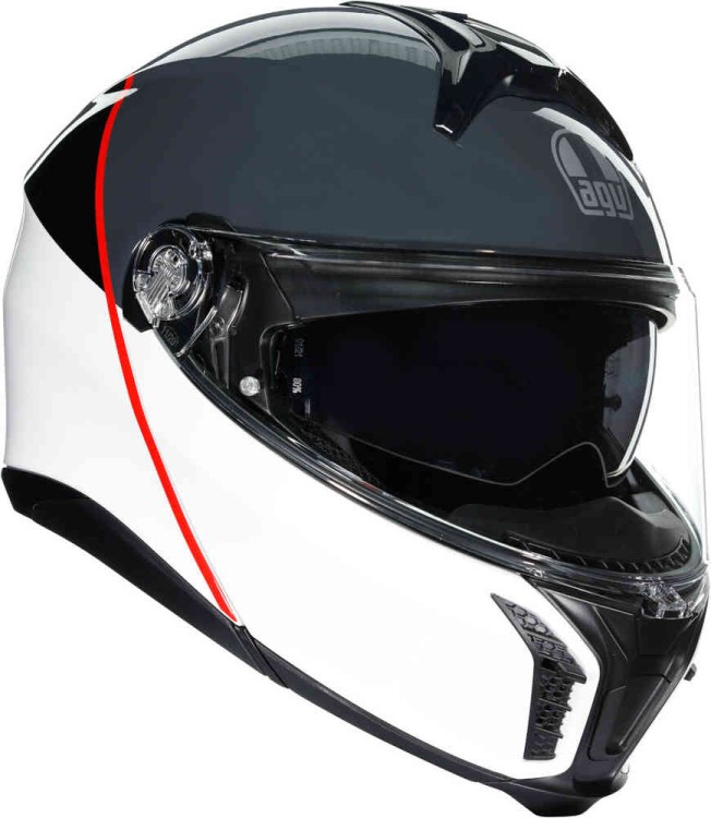 Мотошлем модуляр AGV Tourmodular Balance Белый/Серый/Красный 1251E2OY-002-XXL