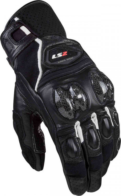 Мотоперчатки для города, спорта и туринга LS2 Spark II Leather Черный/Белый 70061F0102S