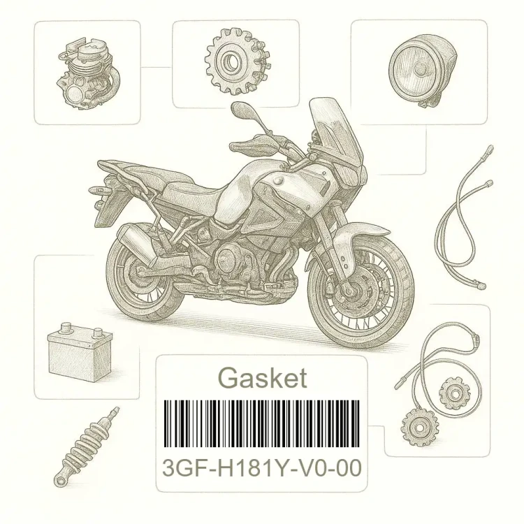 3GF-H181Y-V0-00 Gasket, Yoke, Yamaha Номер детали 3GF-H181Y-V0-00, 3GFH181YV000, 3GF-H181Y-V0, 3GFH181YV0, 3GF H181Y V0