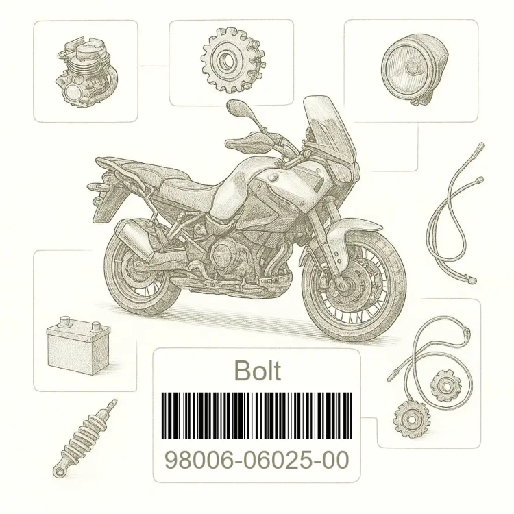 98006-06025-00 Bolt, Yamaha Номер детали 98006-06025-00, 980060602500, 98006-06025, 9800606025, 98006 06025