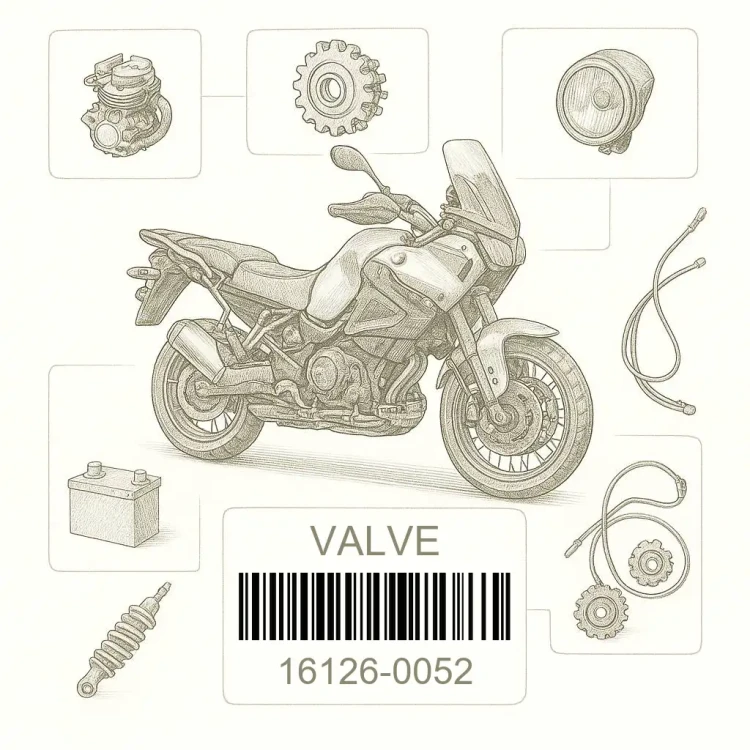 16126-0052 VALVE,2ND-AIR, Kawasaki Номер детали 16126-0052, 161260052