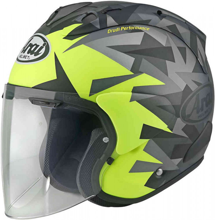 Мотошлем открытый Arai SZ-R VAS Mimesis Черный/серый/желтый 8009232006