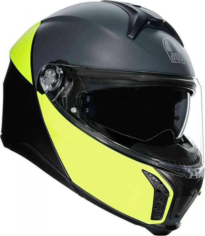 Мотошлем модуляр AGV Tourmodular Balance Черный/серый/желтый 1251E2OY-001-XL