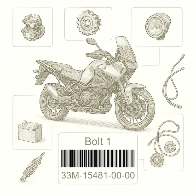 33M-15481-00-00 Bolt 1, Yamaha Номер детали 33M-15481-00-00, 33M154810000, 33M-15481-00, 33M1548100, 33M 15481 00