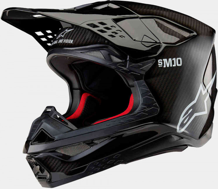 Мотошлем для мотокросса и эндуро Alpinestars Supertech S-M10 Solid 2024 Черный 8300123-1188-L
