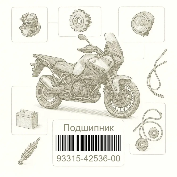 93315-42536-00 Подшипник, Yamaha Номер детали 93315-42536-00, 933154253600, 93315-42536, 9331542536, 93315 42536