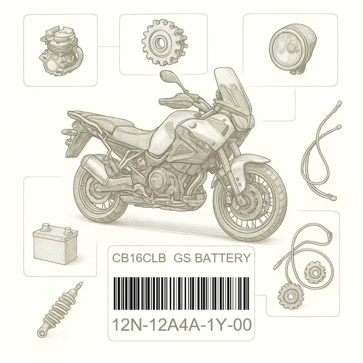 12N-12A4A-1Y-00 CB16CLB  GS BATTERY, Yamaha Номер детали 12N-12A4A-1Y-00, 12N12A4A1Y00, 12N-12A4A-1Y, 12N12A4A1Y, 12N 12A4A 1Y