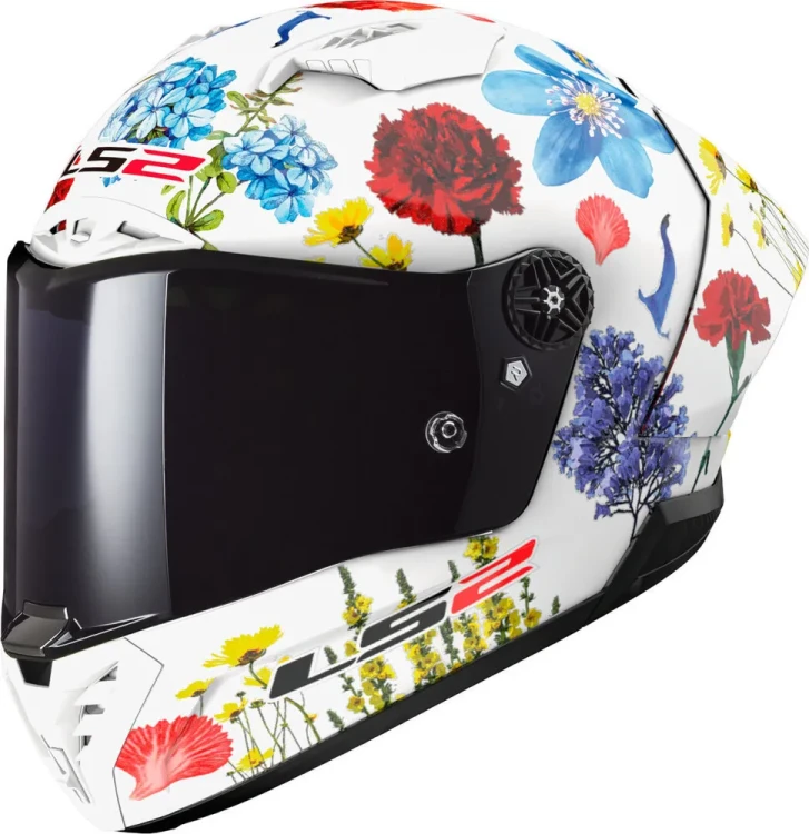 Мотошлем интеграл LS2 FF805 Thunder GP Flowers Carbon