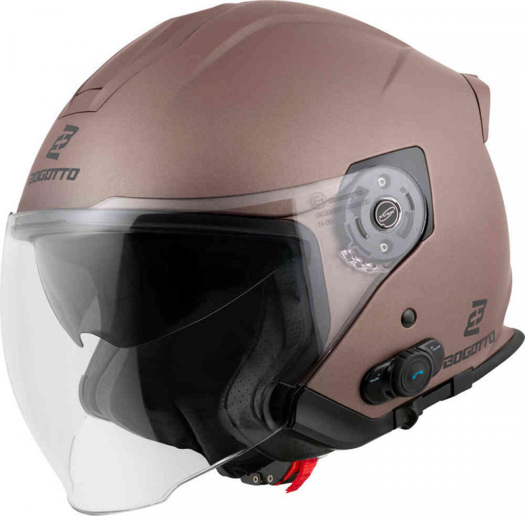 Мотошлем открытый Bogotto H586 BT Solid Bluetooth Матовый коричневый BGT-05-MH-094-140-M
