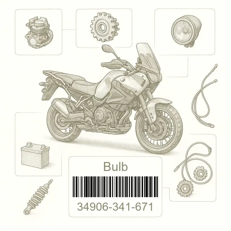 34906-341-671 Bulb, Honda Номер детали 34906-341-671, 34906341671