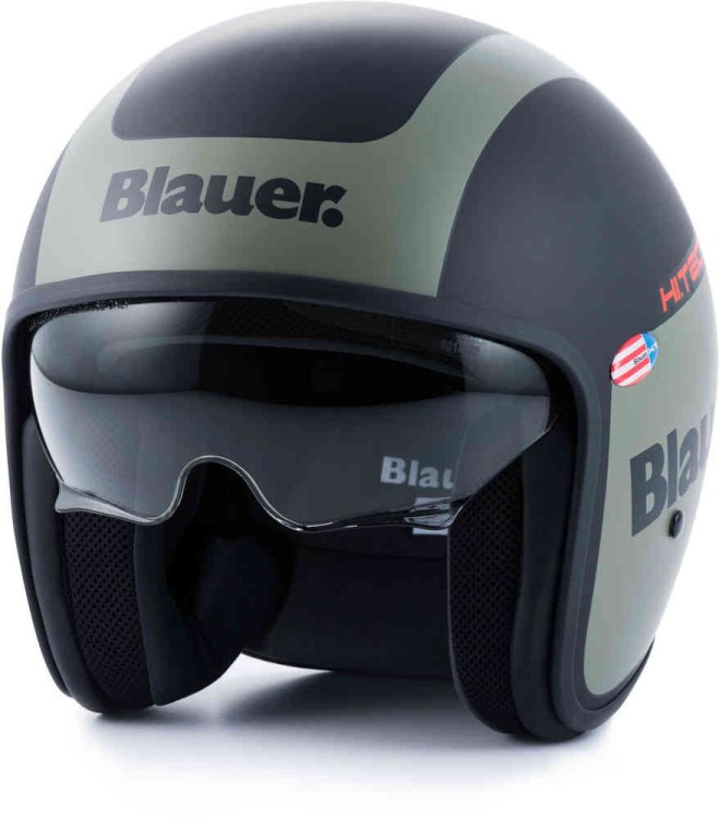 Мотошлем открытый Blauer Pilot 1.1 G Graphic Черный матовый/Зеленый 12CBKHU01007-HS0016-H90-2XS