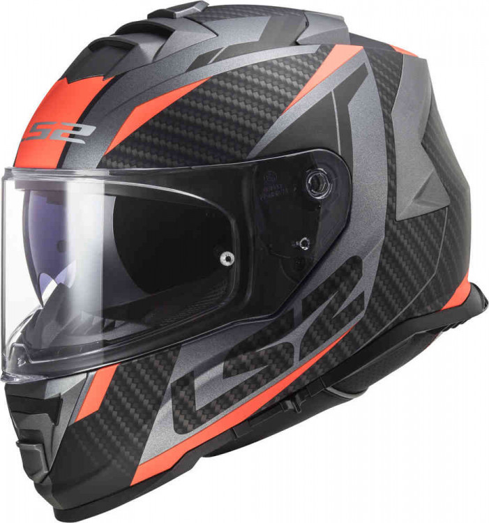 Мотошлем интеграл LS2 FF800 Storm II Racer Серый матовый/оранжевый 168002152XS