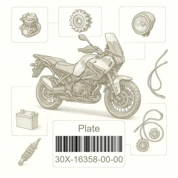 30X-16358-00-00 Plate, Push, Yamaha Номер детали 30X-16358-00-00, 30X163580000, 30X-16358-00, 30X1635800, 30X 16358 00