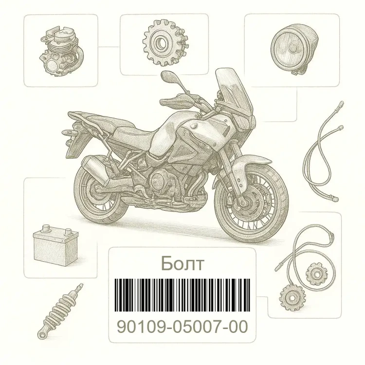90109-05007-00 Болт, Yamaha Номер детали 90109-05007-00, 901090500700, 90109-05007, 9010905007, 90109 05007