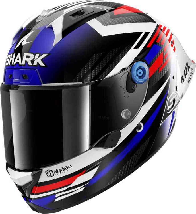 Мотошлем интеграл Shark Aeron GP FIM Firstlap Carbon Белый/Красный/Синий HE1020E-DBR-XS