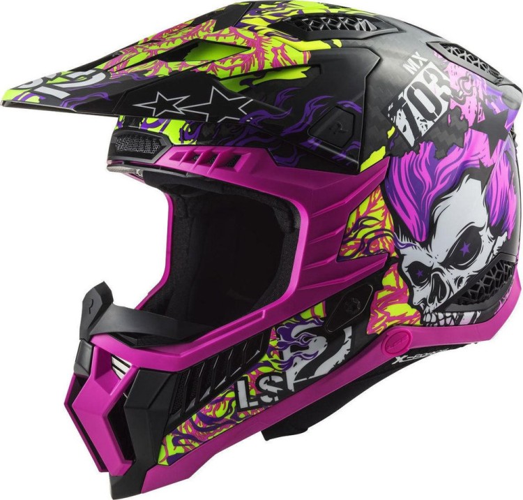 Мотошлем для мотокросса и эндуро LS2 MX703 X-Force Fireskull Carbon