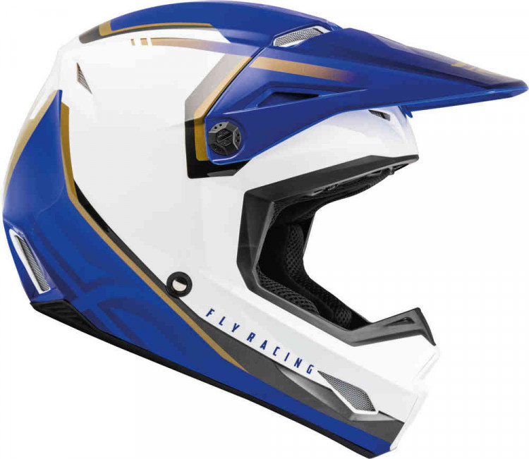 Мотошлем для мотокросса и эндуро Fly Racing Kinetic Vision Белый/Синий 70004-XXL-645